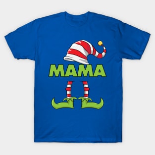 Mama Elf Funny Couples Christmas Costume Gift T-Shirt